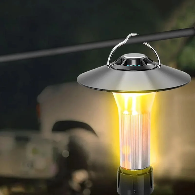 Lanterna de campo LED Mini íman recarregável portátil com suporte Gancho para tripé