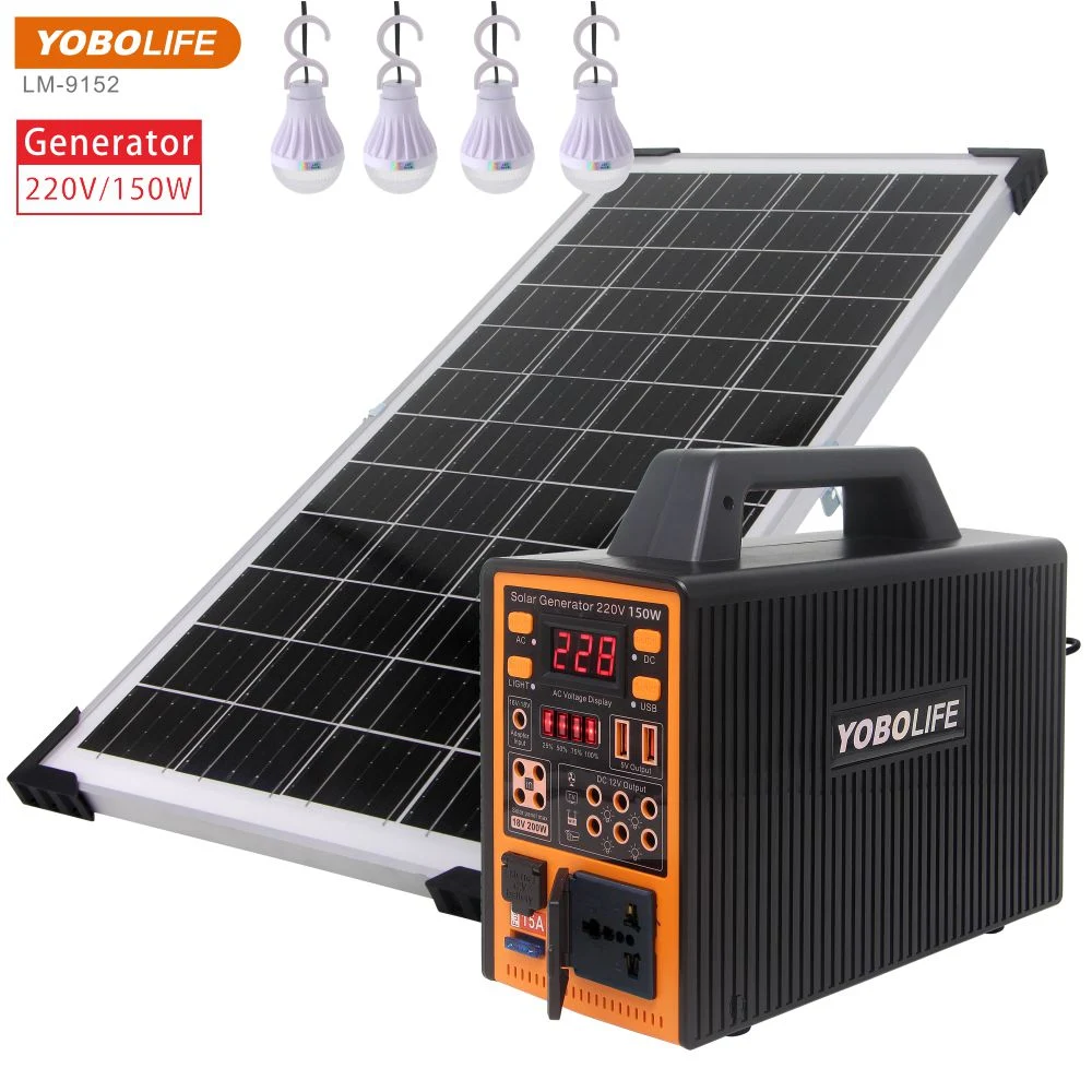 Portable Battery Banks 220V 150W Solar Light LiFePO4 Outdoor Camping Power Bank