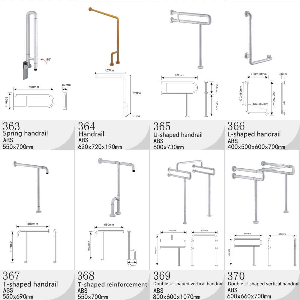 Stainless Steel Edge to Edge Line Shape Nylon Rab Grab Bar for The Bathroom Shower, Dress Room