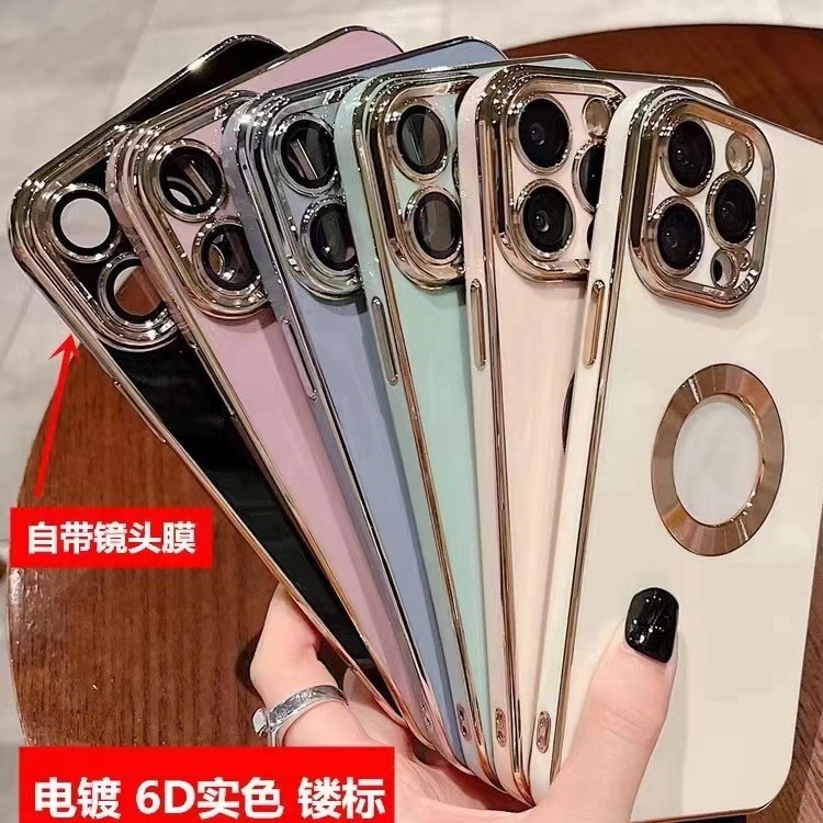 ينطبق على iPhone14 Apple 12/13max Solid Color CD Plating Mobile علبة الهاتف