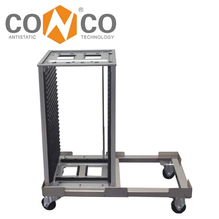 Conco Stainless Steel PCB Magazine Rack Plastic Corner Trolley