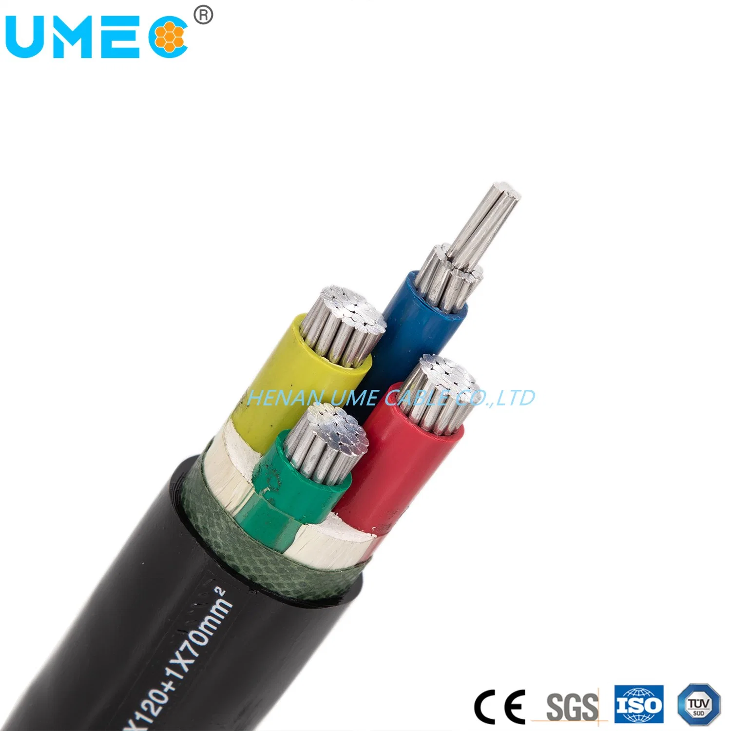 El cable eléctrico Cable 0.6/1kv 8/15kv blindados Unarmoured Sta XLPE SWA PVC/funda aislante Cu al cable de alimentación Cable eléctrico de potencia