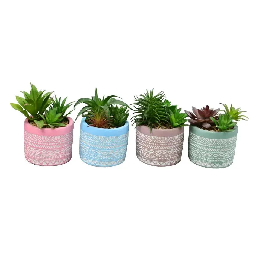 Creativity Succulent Plants Mini Ceramics Flowerpot Garden Home Decor Artificial Craft