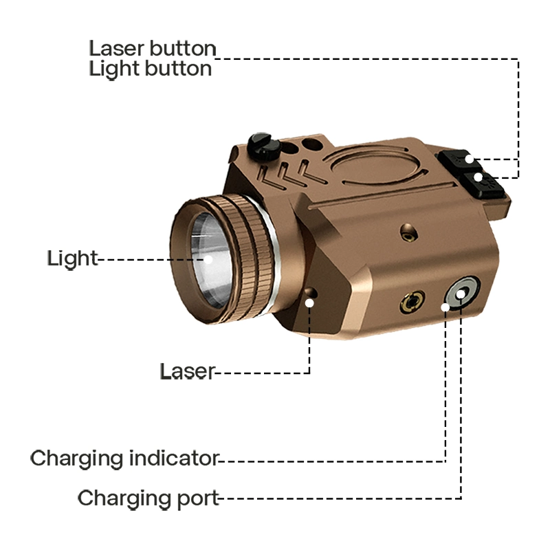 Tactical Red Laser DOT Sight Tactical LED Flashlight with Rail Mount Laser Sight Combo for Gun