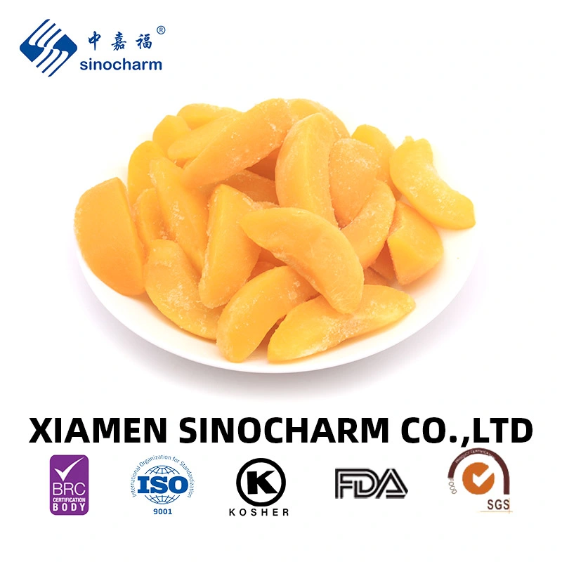 Sinocharm Frozen Fruit 13-16 Brix IQF Frozen Yellow Peach Slice Without Skin