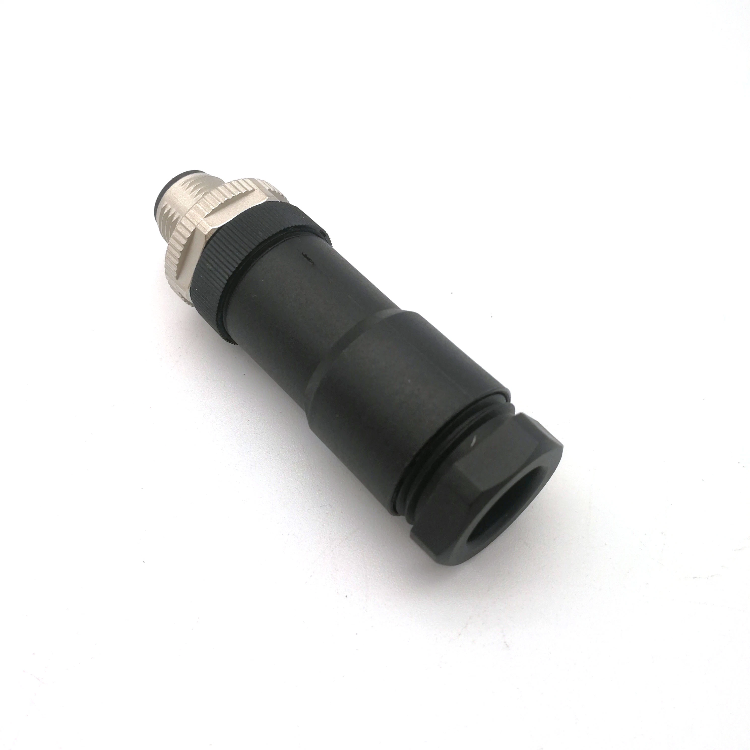 IP65 4pins M12 S Coded Connector Straight Plug Male Female for AC and DC Application