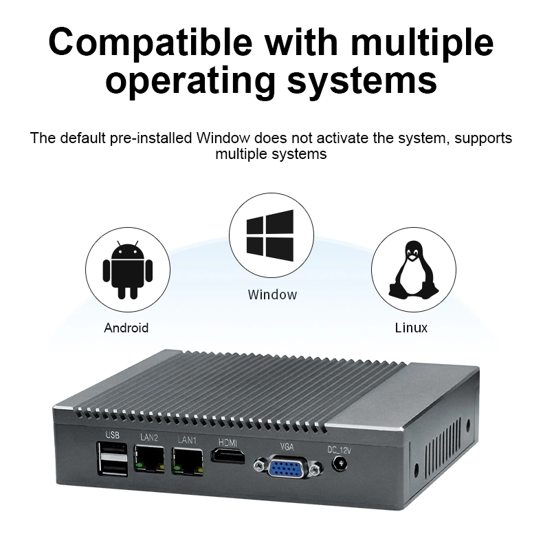 OEM ODM Industrial Box Computer Linux / Android / Windows Mini PC industriel embarqué bon marché Linux I3 I5 I7