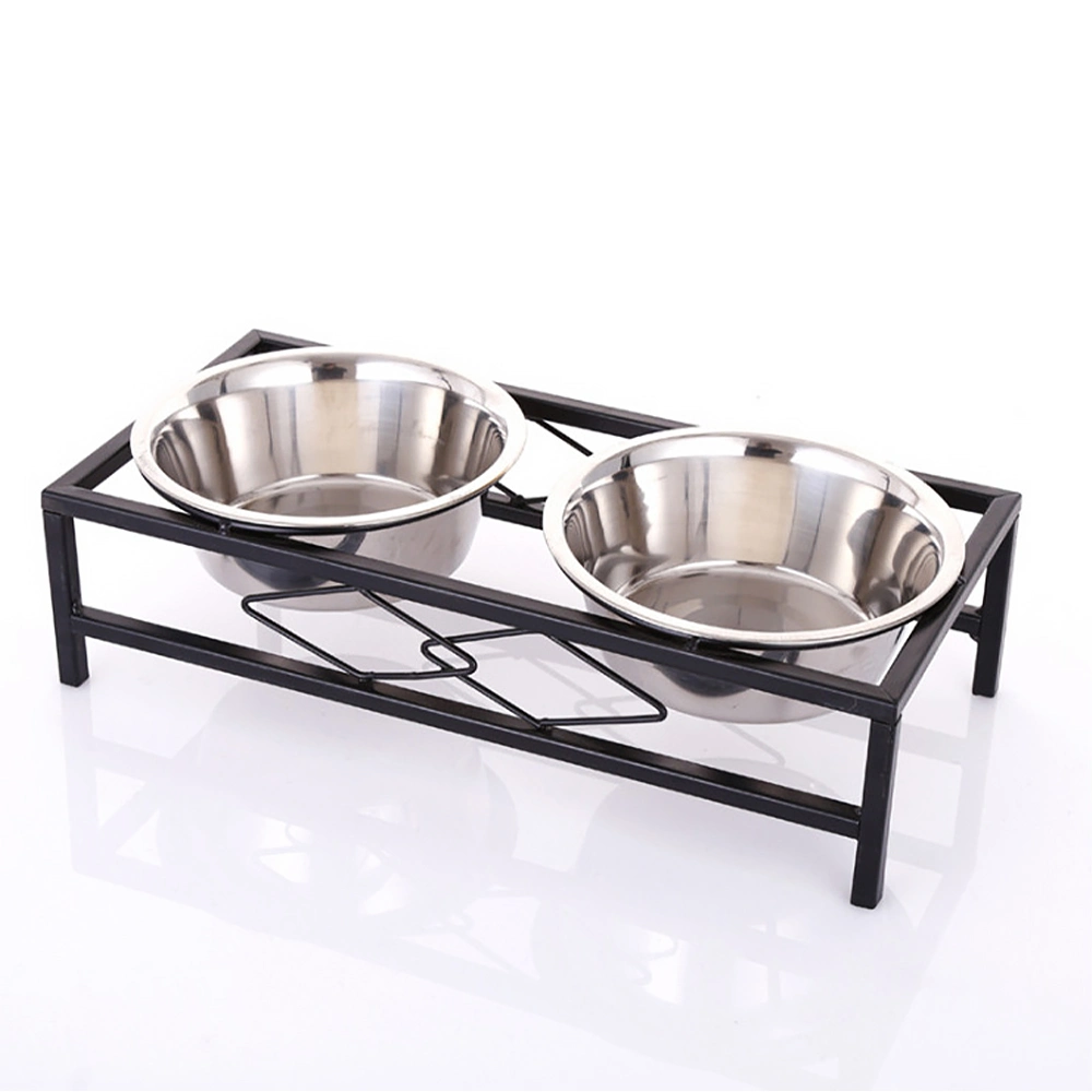 Planteó Dog Bowl de acero inoxidable soporte planteadas Comida para perros el tazón de agua