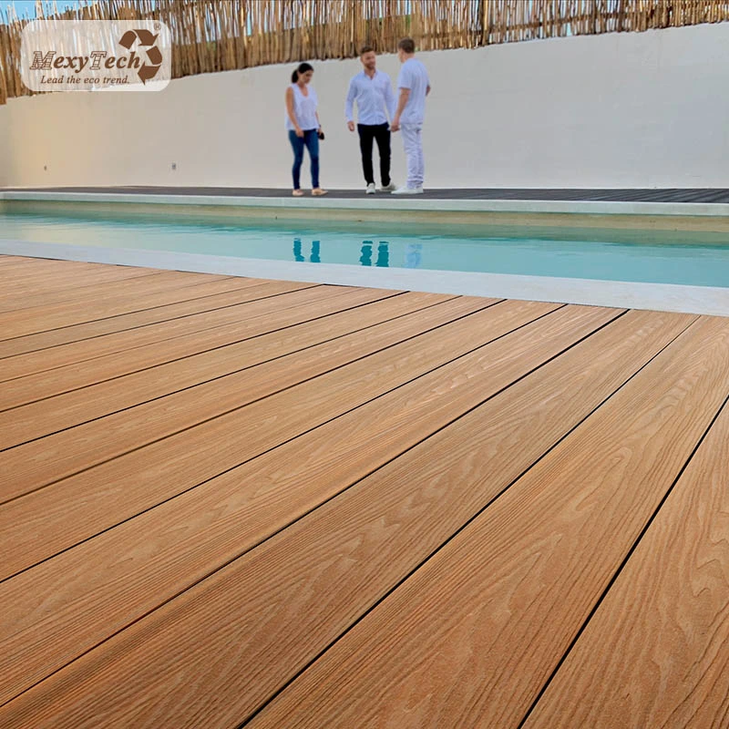 Fácil instalación 3D Madera de grano de madera WPC Piso compuesto Decking Madera