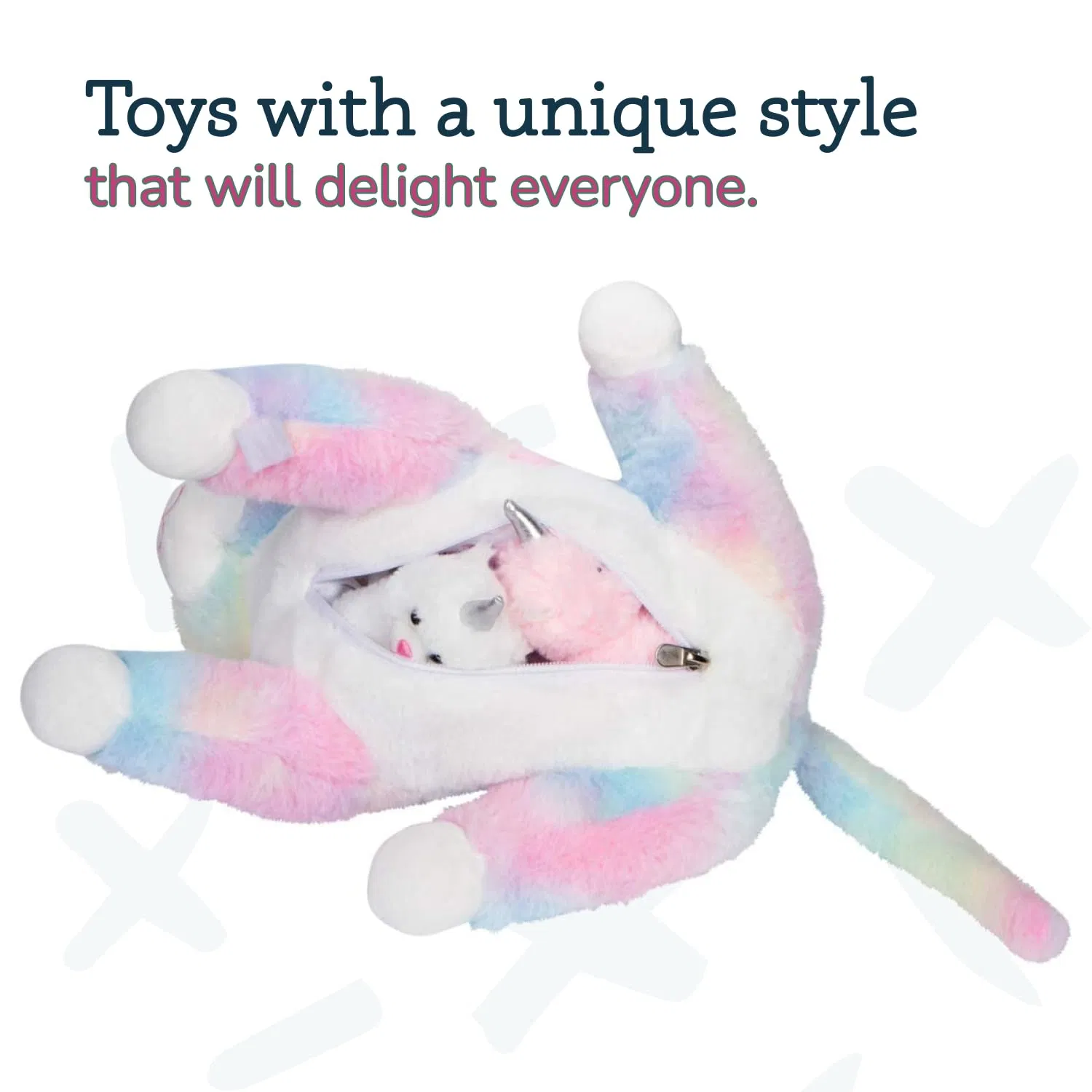 Squishy Unicorn animaux en peluche Plushie Mummy Unicorn Kitty Chat avec 4 peluche licorns bébé