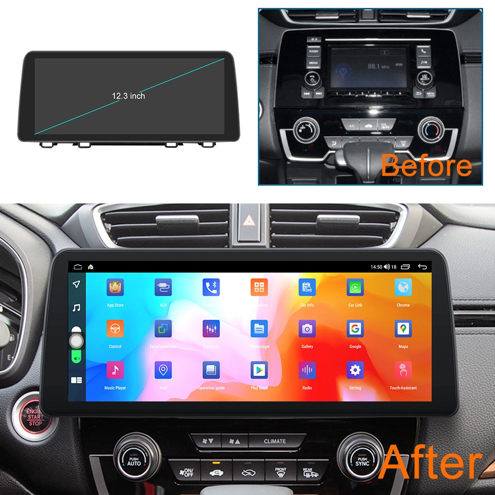 Touch Screen DVD GPS Android Car Stereo Head Unit with Car Video for Honda CRV Breeze 2017 - 2021