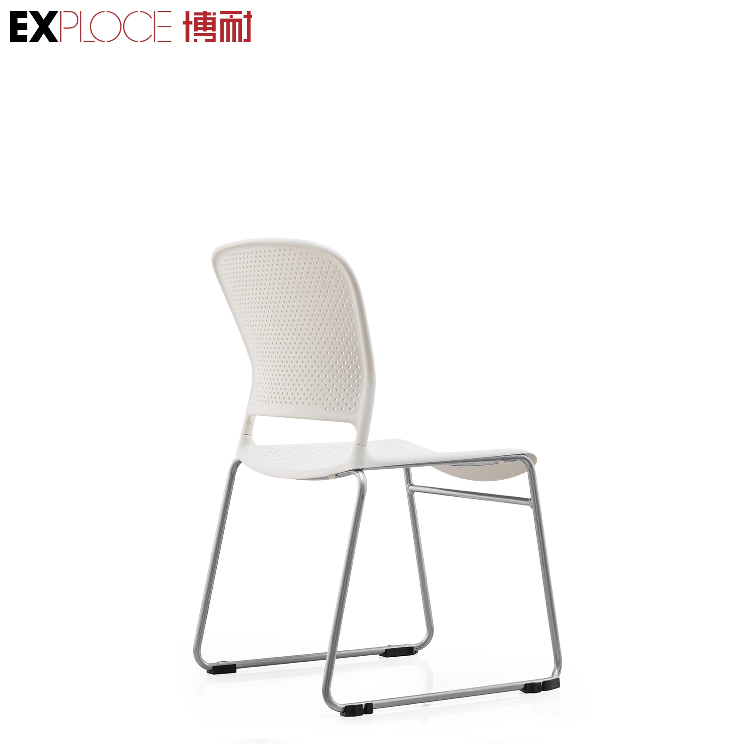 Durable and Cost Affortable White Plastic Seat and Back Stackbale Ground Public Colleague School Use Waiting Chair