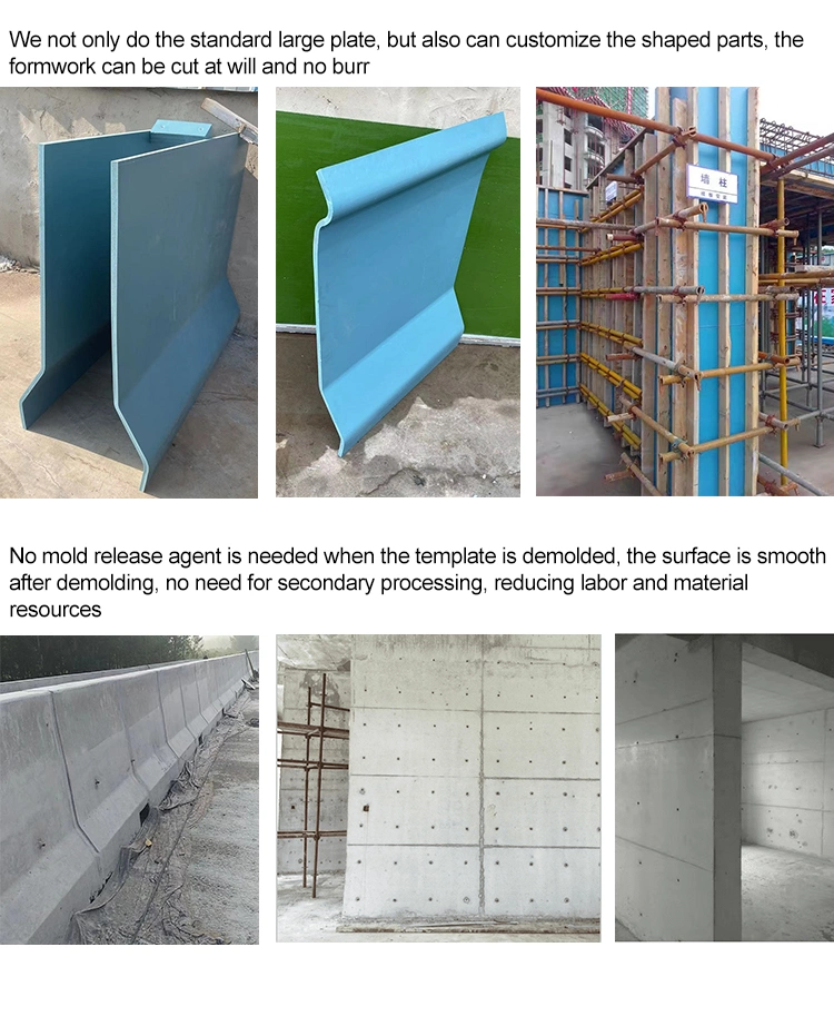 Reusable Plastic Slab Board Waterproof PVC Casting Square Concrete Column Forms