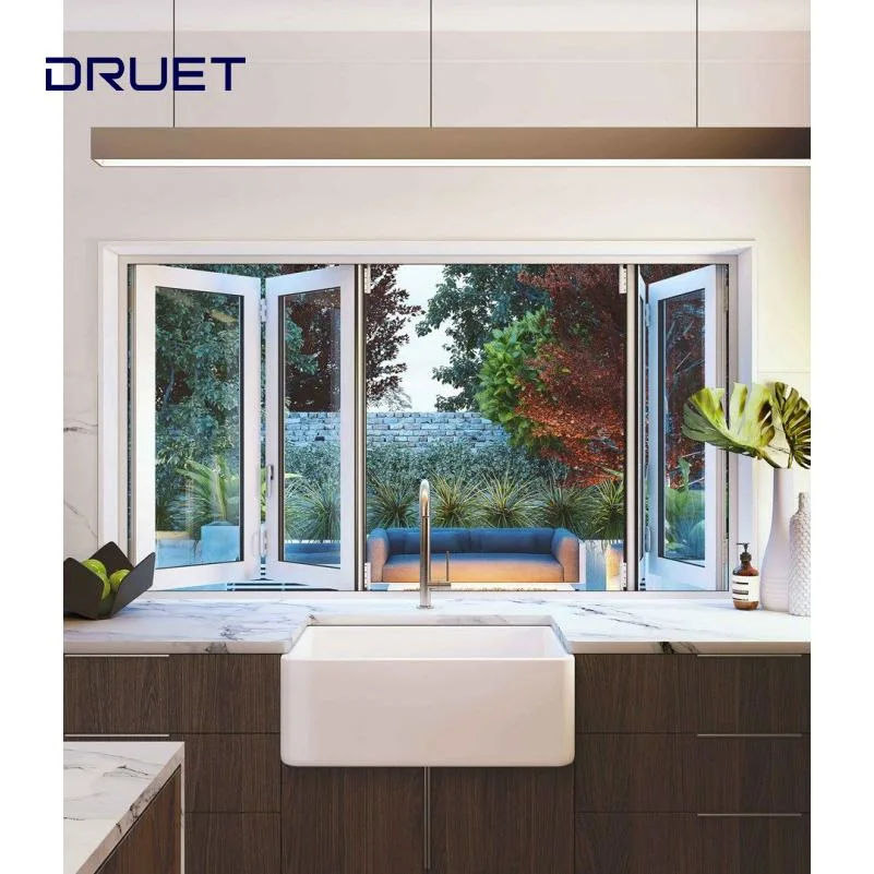 High quality/High cost performance  Sound Proof Aluminium Bifold Windows Glass Window Screens