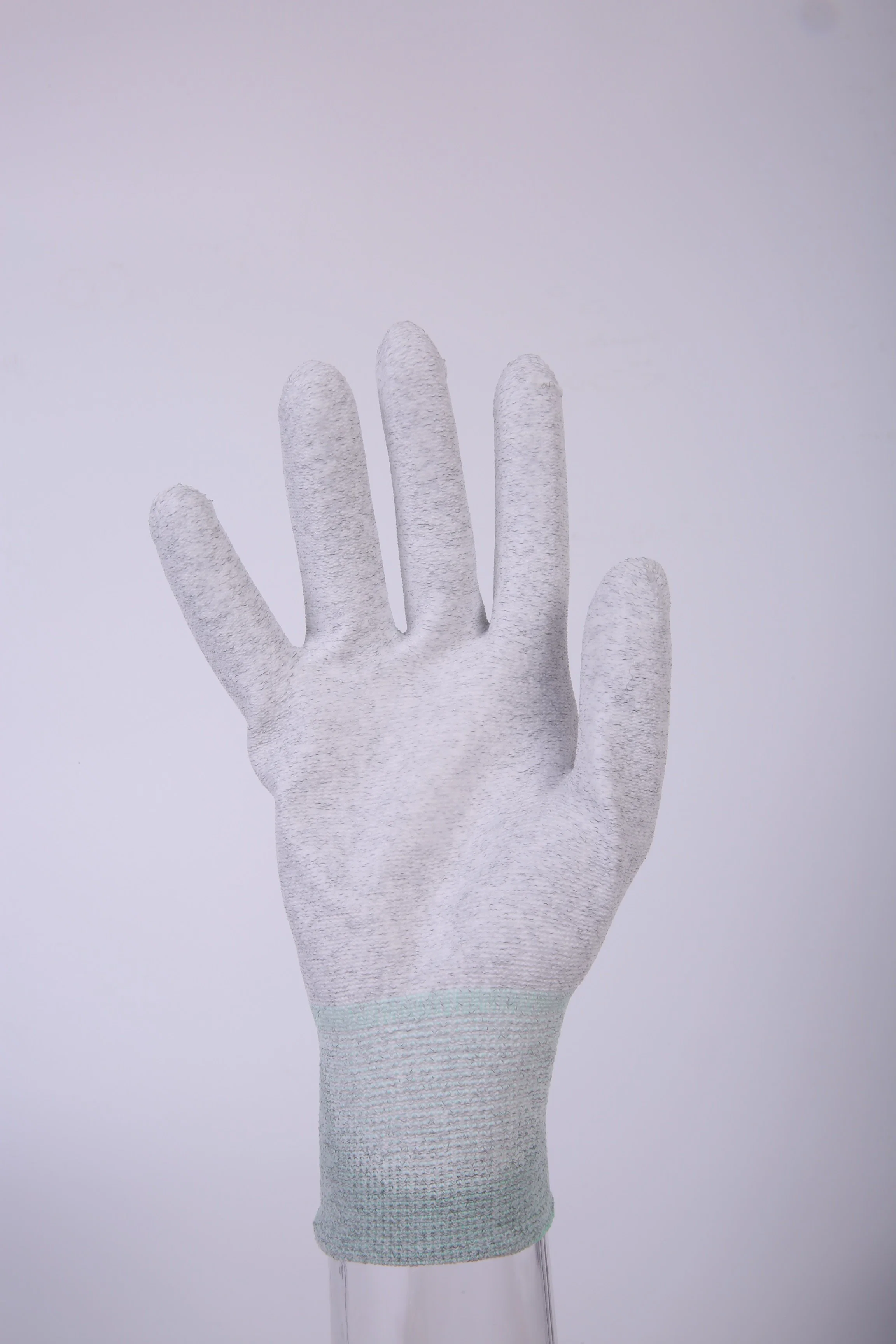 Gants tricotés anti-statiques et résistants à la poussière, revêtement pu, paume en carbone Gants en fibre