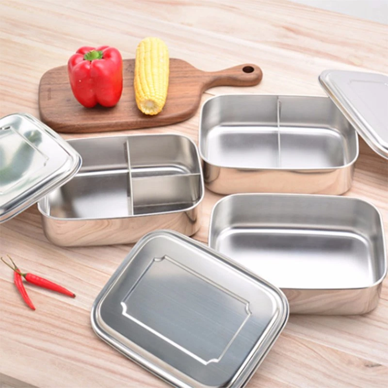 Rectangular Stainless Steel Lunch Box Bento