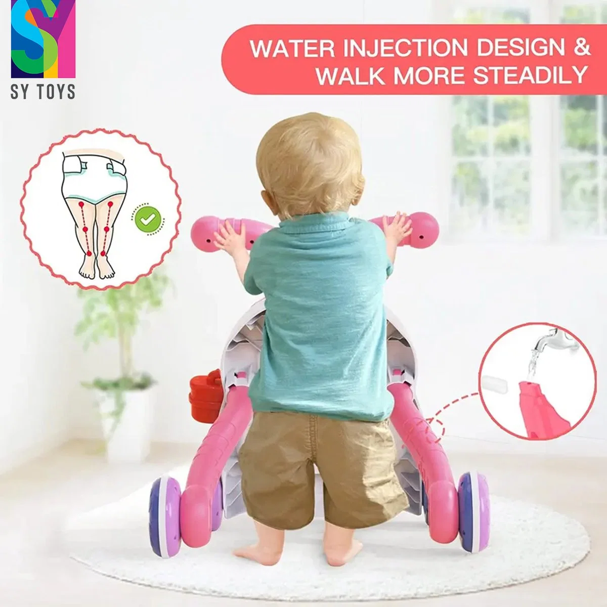 Sy Spielzeug Großhandel/Lieferant Kinder Vorschule Spielzeug Baby lernen sitzen und Stand Spielzeug Spielen und Lernen Musical Baby Kinderwagen Multifunktion Walker Babyspielzeug