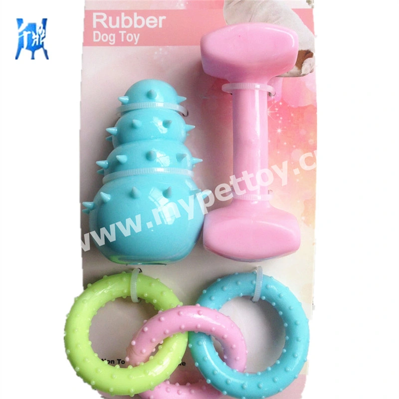 Flexible Gummi Hund Spielzeug Verbindungskette Spielzeug Knochen Haustier Spielzeug Bunt