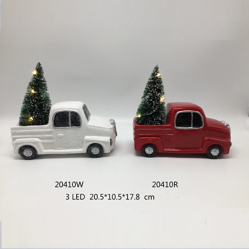 Christmas Lighting Tree Ceramic Car design Festival Ornament Santa Gifts for Party Decoration