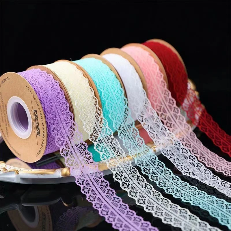 30mm Hollow Lace Textile Polyester / Cotton Diamond Mesh Fabric Embroidery Lace for Garment Accessories