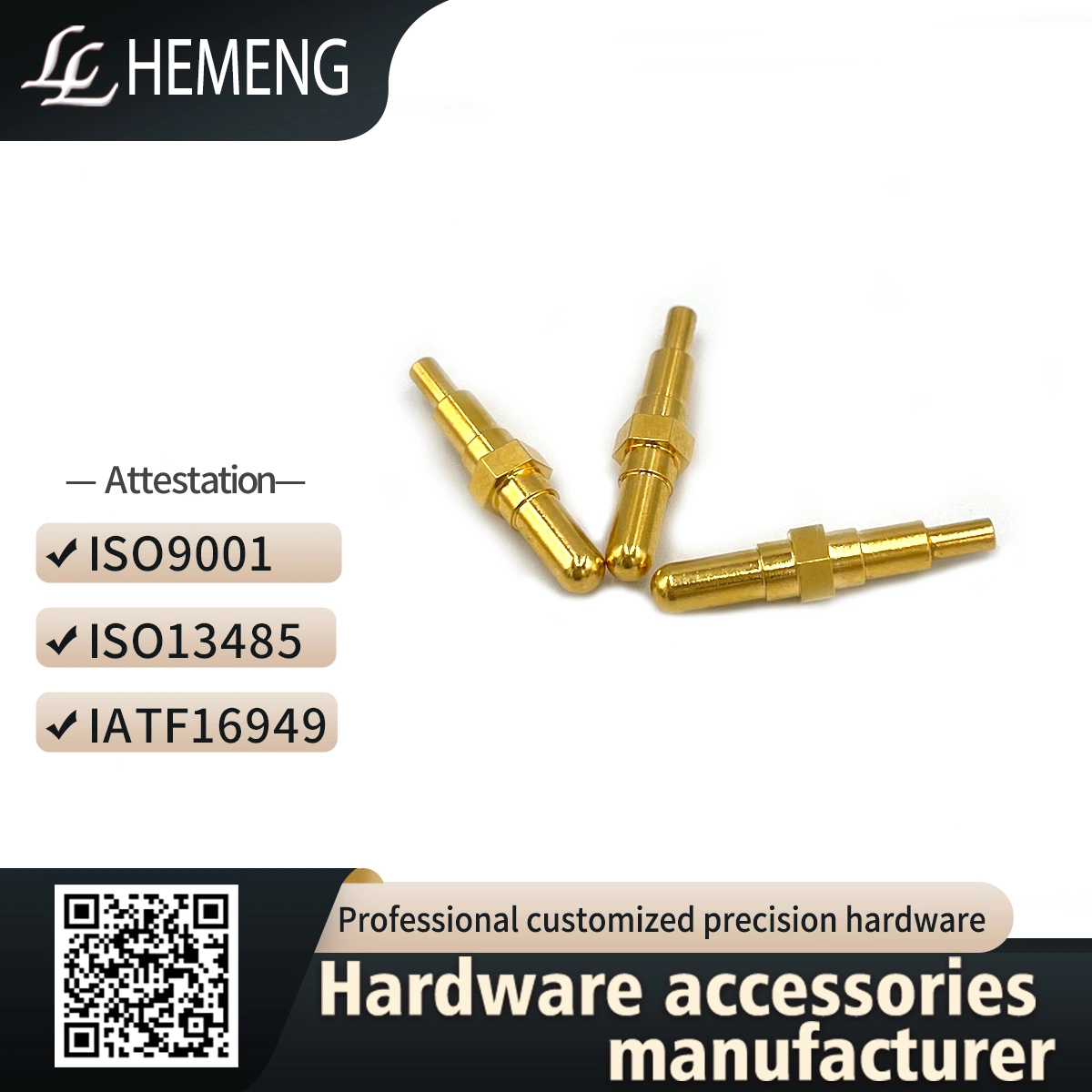 High quality/High cost performance  Customized Fabrication Brass/Stainless Steel/Aluminum Hexagon Probe Pin (ISO9001/IATF16949)