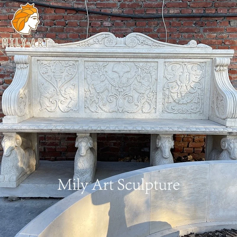 Custom Garden Natural Stone Marble Benches for Outdoor Decor