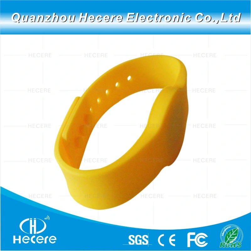 13.56MHz Reusable Silicone RFID Wrist Band for Events