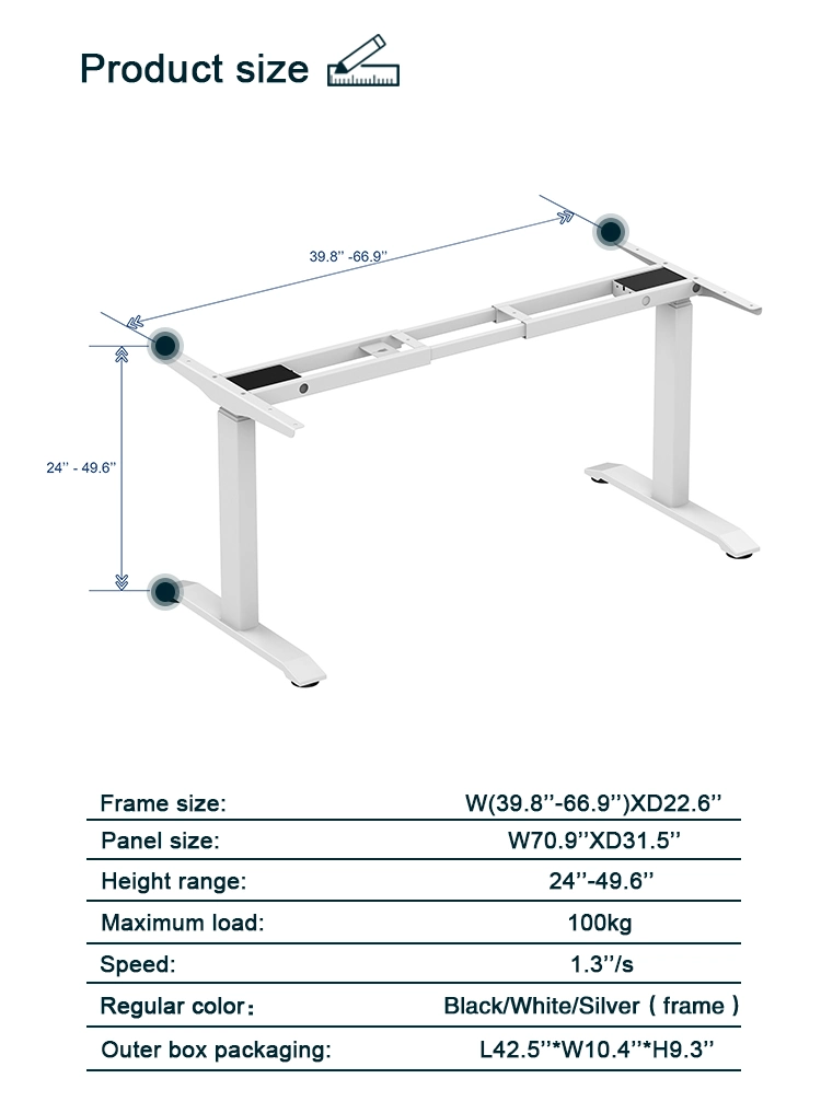 Mobiliario de casa inteligente el levantamiento de aprendizaje Escritorio Escritorio ajustable en altura muebles modernos.