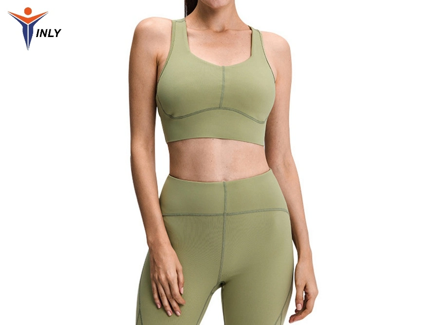 Wholesale Womens Sexy Custom Logo Fitness Vest Plain Color Sports Underwear Bras Yoga Wear Training Jogging Sports Bra