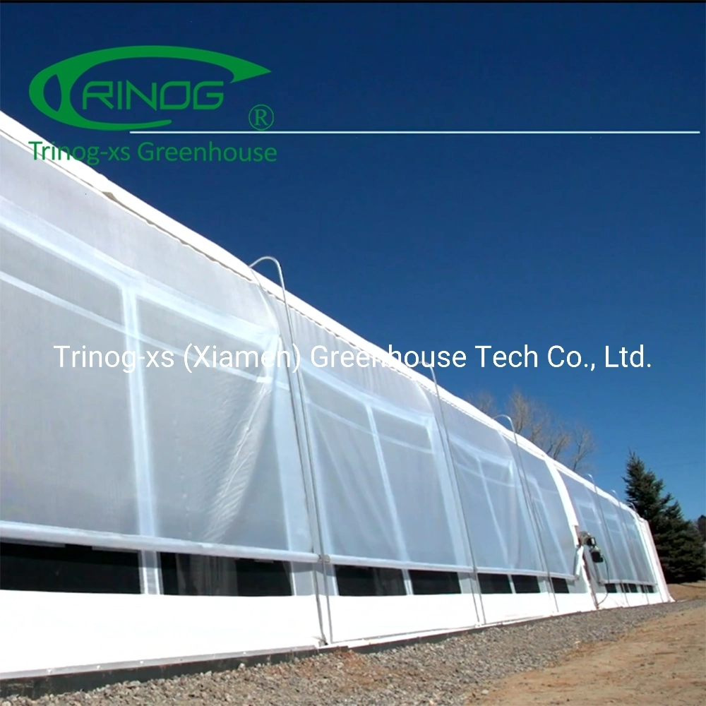 Trinog Greenhouse herb greenhouse Auto blackout light deprivation shading screen system with hydroponics system