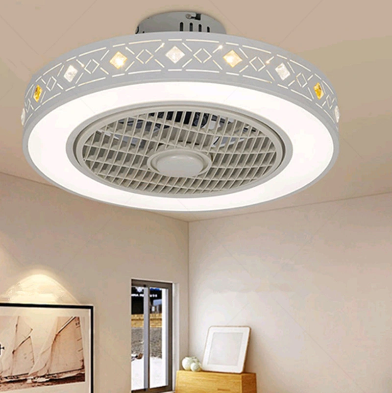 Modern 19 Inch Ceiling Fan Lights Dining Room Bedroom Living Remote Control Fan Lamps (WH-VLL-17)