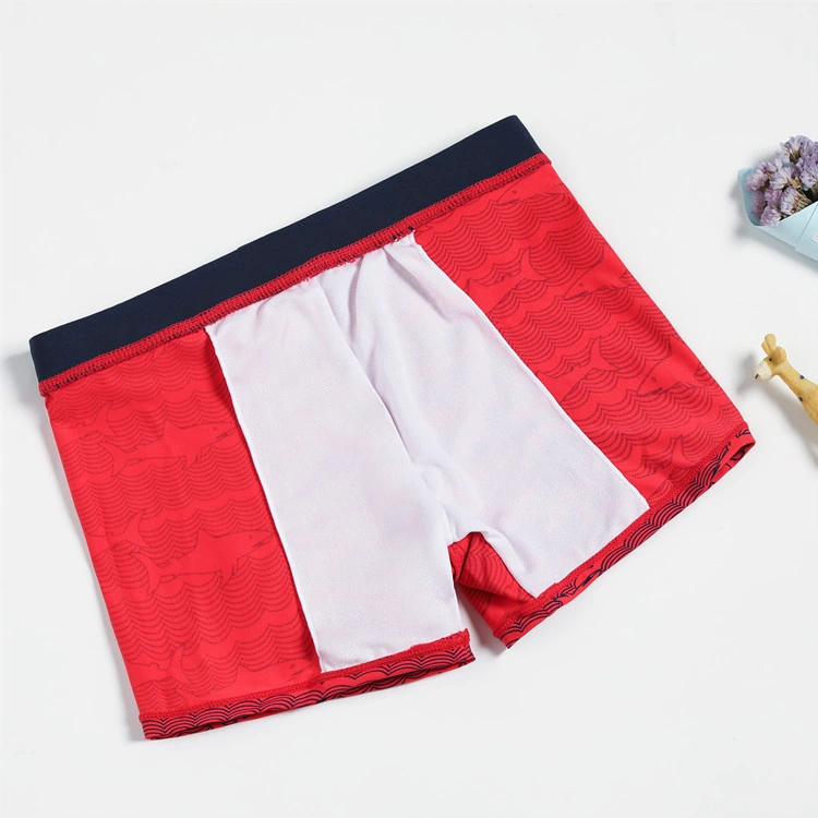 Maillot De Bain Boy Swim Suits Boxer Trunks Swimsuit Surf Banadores Red Whale Swim Shorts