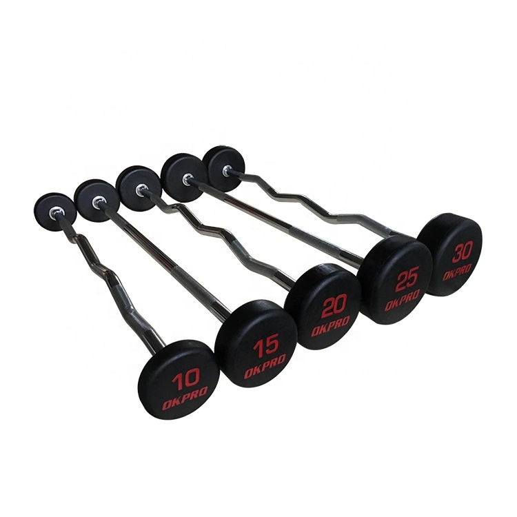 Gym Equipment Powerlifting Rubber Coated Barbell Set