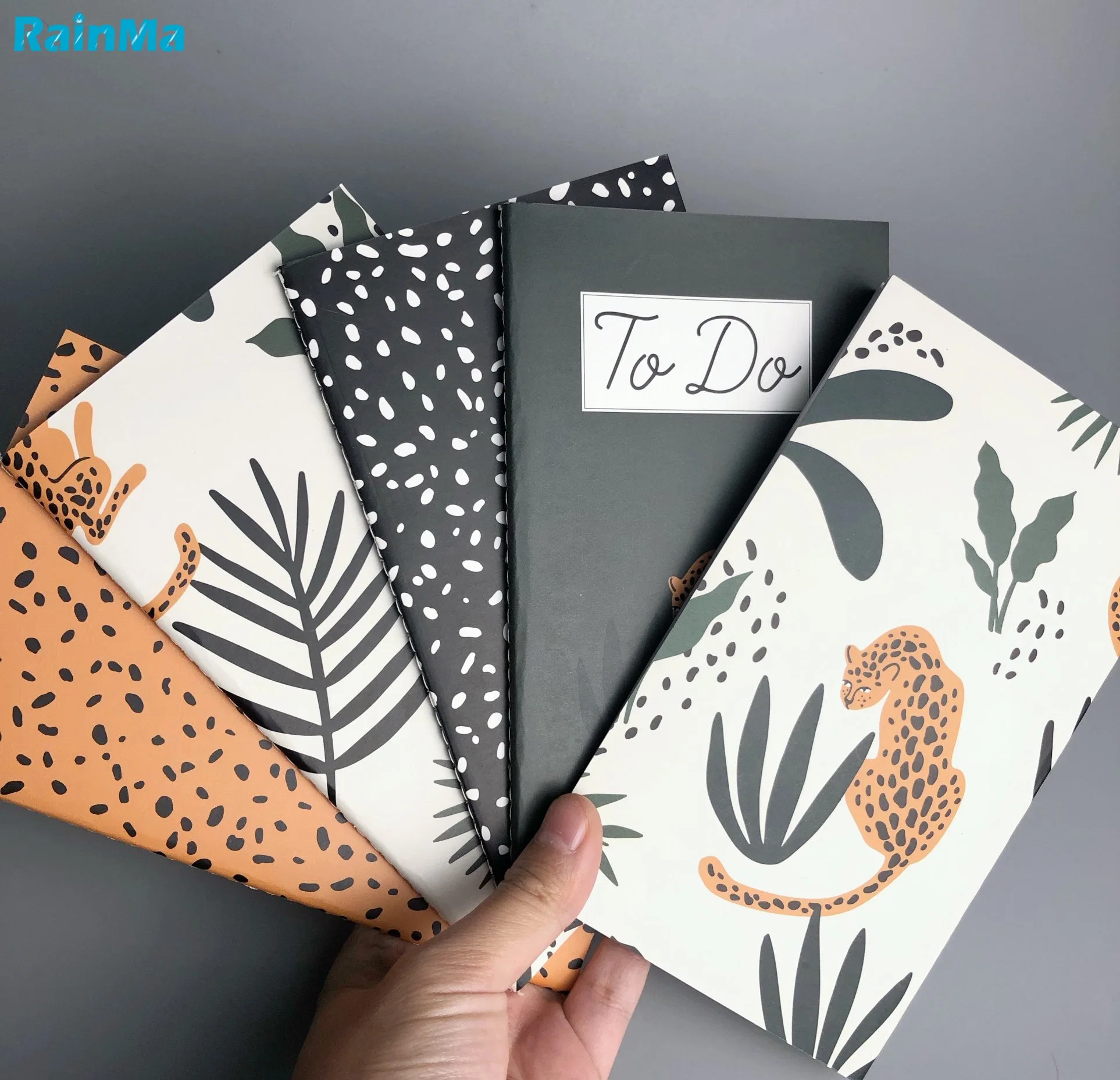 Custom Leopard Theme Hardcover Cuaderno de ejercicios para la oficina y escuela