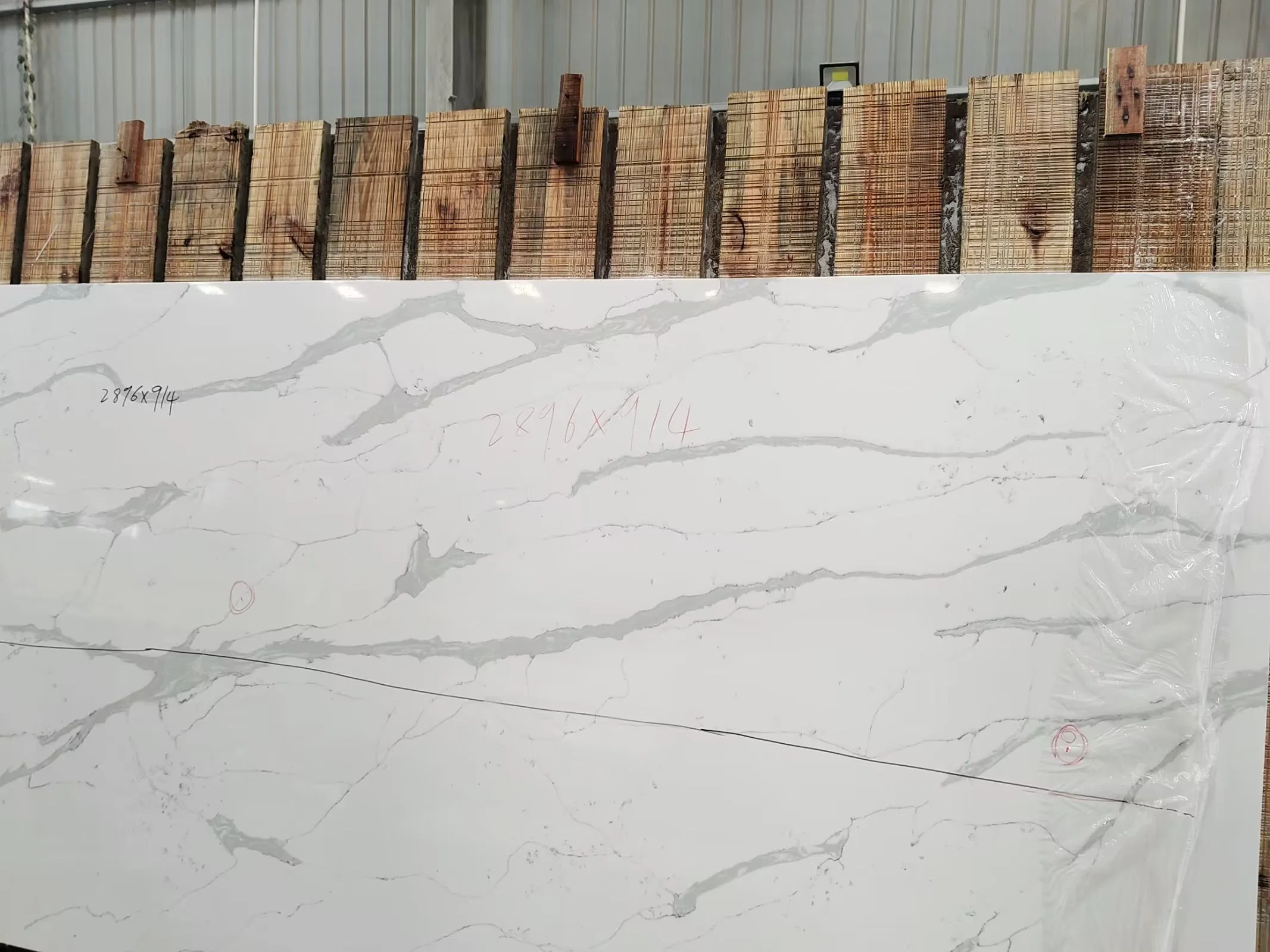 Engineered Stone Polished White/Beige Marble Look Quartz Stone for Kitchen/Bathroom Countertops/Vanity (414244454780)