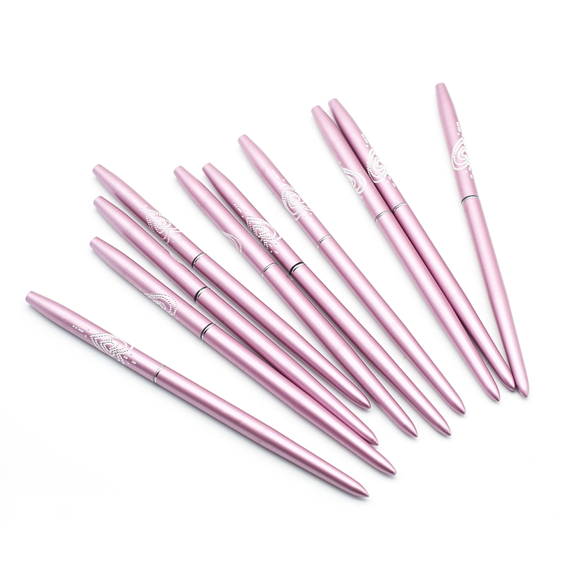 Guyo Rhinestone Carving Nylon Nail Brush Set with Pink Metal Handle