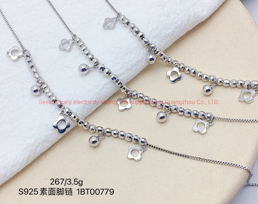 OEM Custom 925 Silver Fashion Jewelry CZ Wholesale Jewellery Anklet