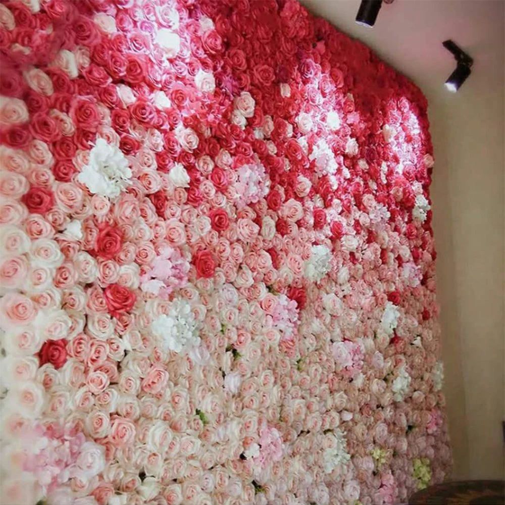 Vente chaude Fleur mur mur de fond des fleurs de décorations pour la maison de fleurs artificielles mur Toile de fond pour mariage