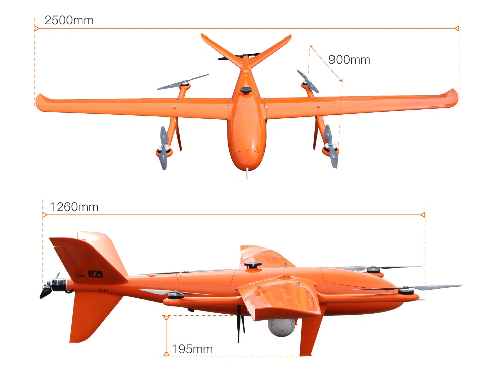 Cadre d'antenne en fibre de carbone UAV à aile fixe de Drone de tendance