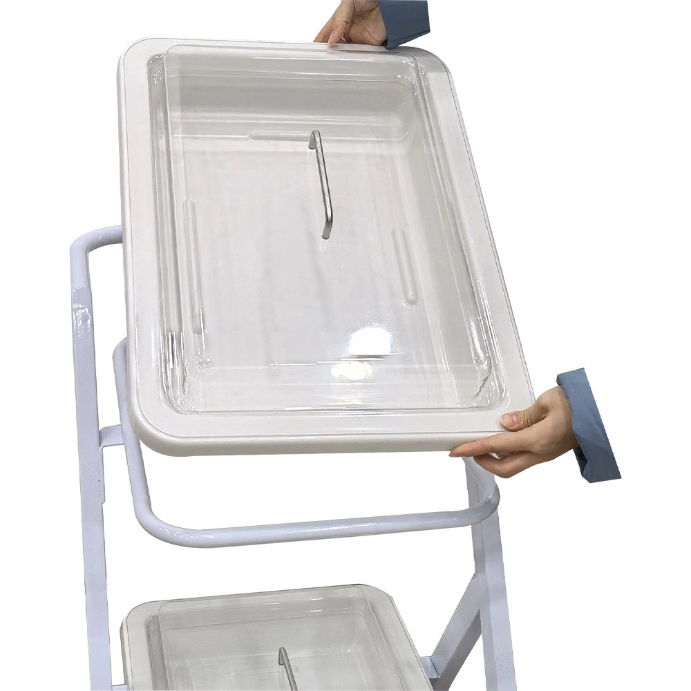 Mn-SUS019 Hospital Treatment Trolley 2-Tier Medical Trolley with Lock