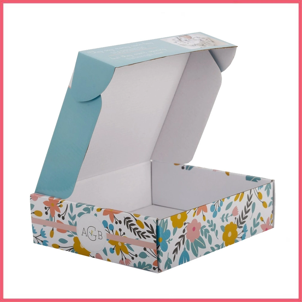 Caja de cartón corrugado impresa a color para ropa, zapatos, vino, cosméticos, envío de correo, entrega de productos, embalaje de regalo plegable y empaque