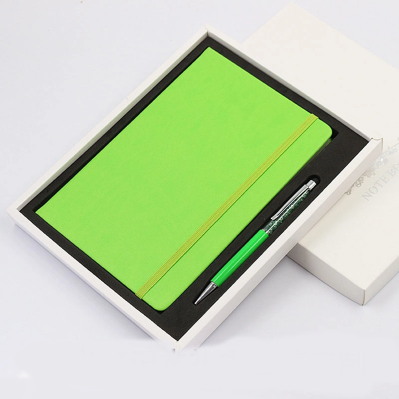 2020 Nouvelle conception personnalisée de la papeterie de bureau A5 de luxe en cuir pour ordinateur portable personnalisé et un stylo ensemble cadeau de journal