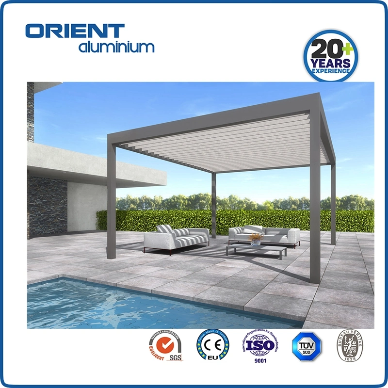 Jardin extérieur électrique Pergola en aluminium système de commande à distance