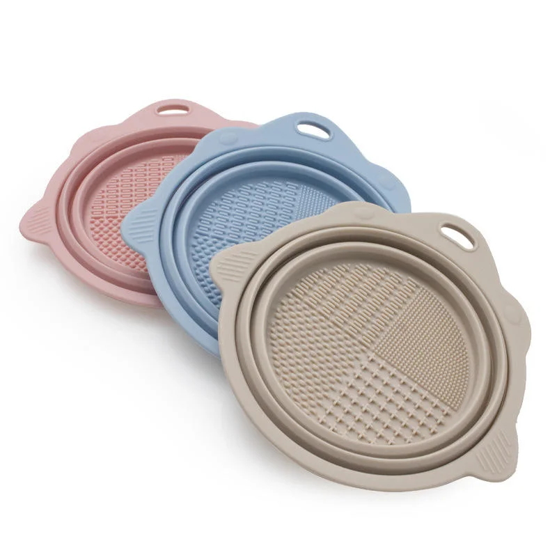 Beauty Tools Brush Pad Powder Puff Clean Plate Makeup Tools Brush Clean Folding Bowl Silicone Wash Bowl