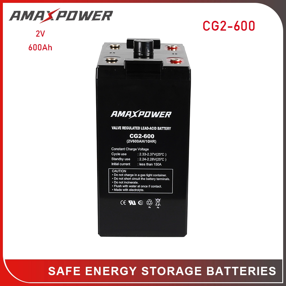 2V 600ah Deep Cycle AGM Lead Acid Battery for Solar/Wind Power System