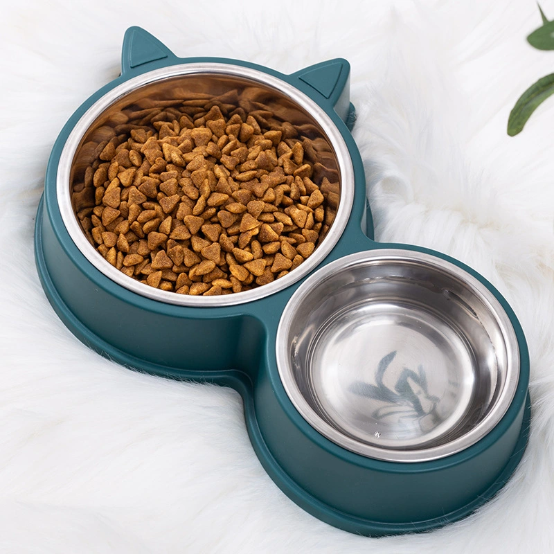 Cww-018 Anti Overturning Double Bowl Cat and Small Dog Pet Supplies