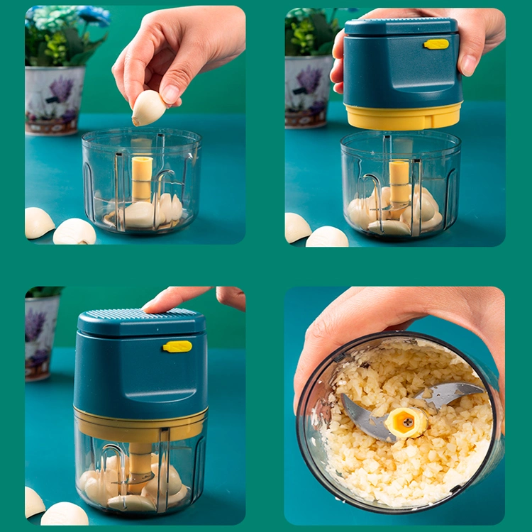 Mini Cocina Eléctrica comida Ajo molinillo Chili Masher Chopper USB Prensa trituradora de verduras recargable procesador de fruta de carne