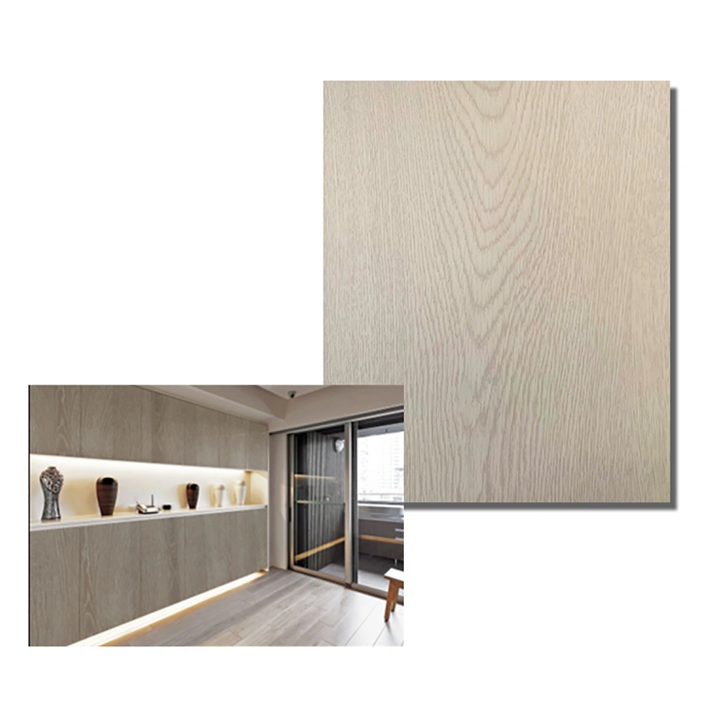 White Oak Wood Grain Film Laminating Metal Steel Sheet for Cabinet Door Decoration