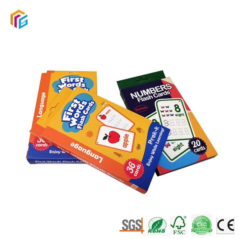 China Manufacturer Round Edge Paper Full Color Illustration Printing Memory Game Kids Flash Cards