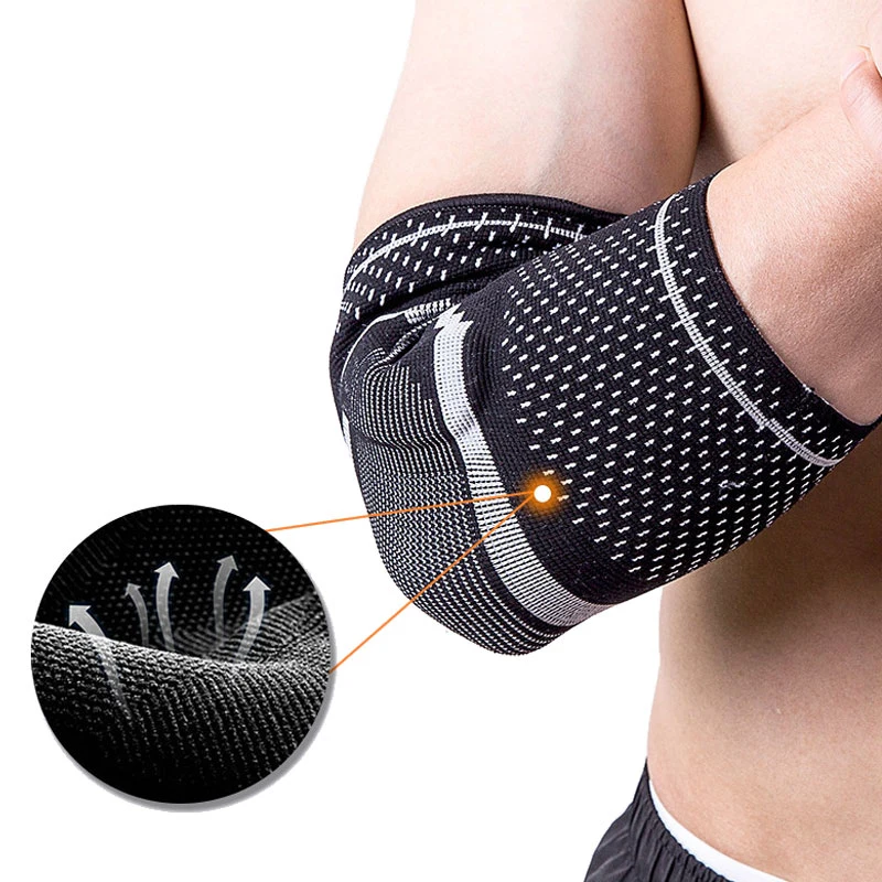 Sports Elbow Pads Knitted Silicone Elbow Guards Men&prime; S and Women&prime; S Weightlifting Arm Sleeves